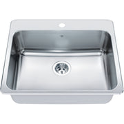 Kindred Steel Queen 25.25" drop-in stainless steel kitchen sink QSLA2225-8-1