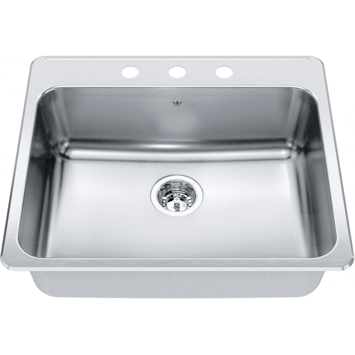 Kindred Steel Queen 25.25" drop-in stainless steel kitchen sink QSLA2225-8-3