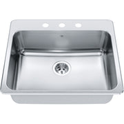 Kindred Steel Queen 25.25" drop-in stainless steel kitchen sink QSLA2225-8-3