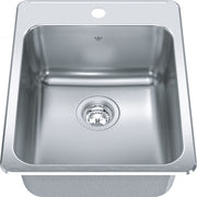 Kindred Steel Queen 17.25" drop-in stainless steel kitchen sink QSLA2217-8-1