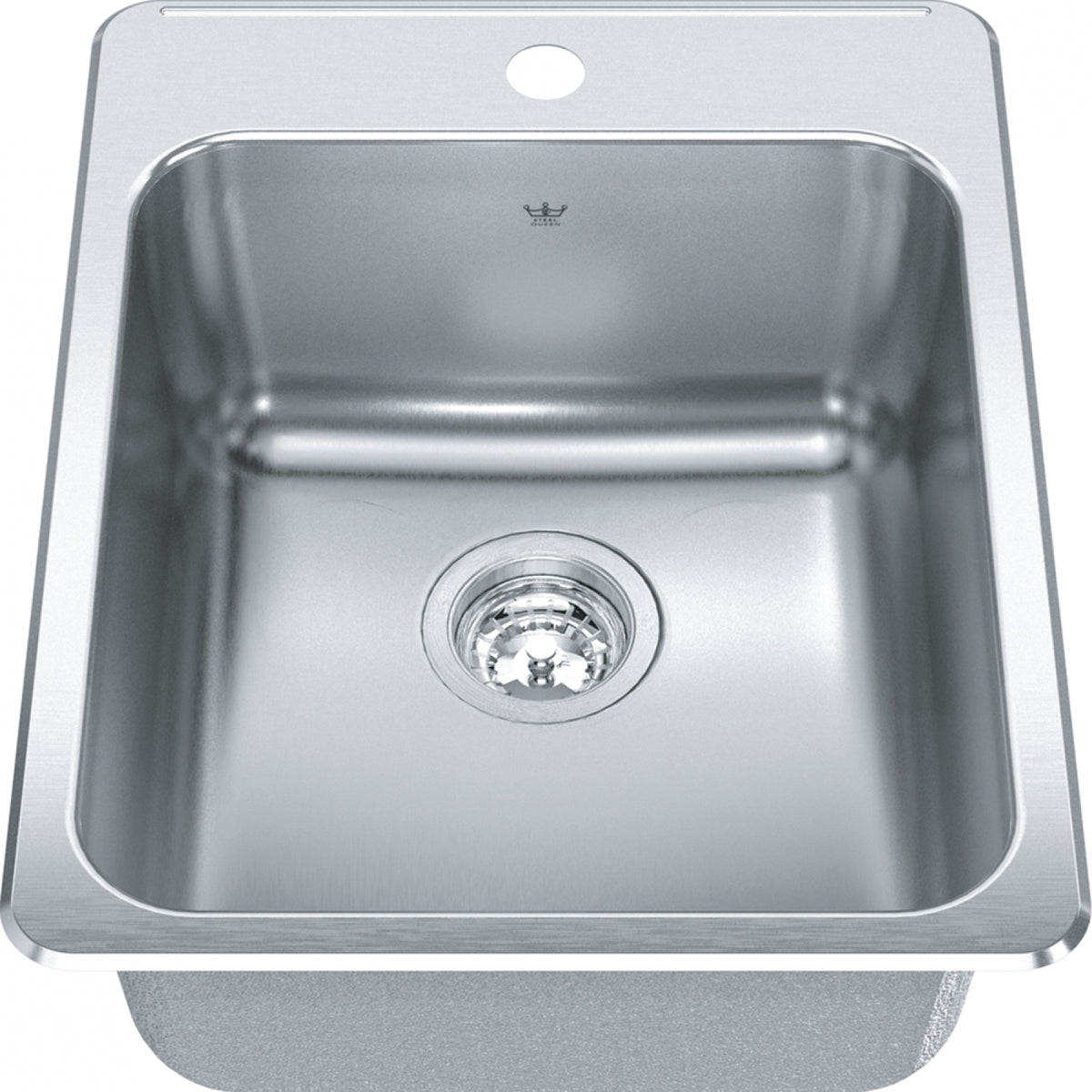 Kindred Steel Queen 17.25" drop-in stainless steel kitchen sink QSLA2217-8-1