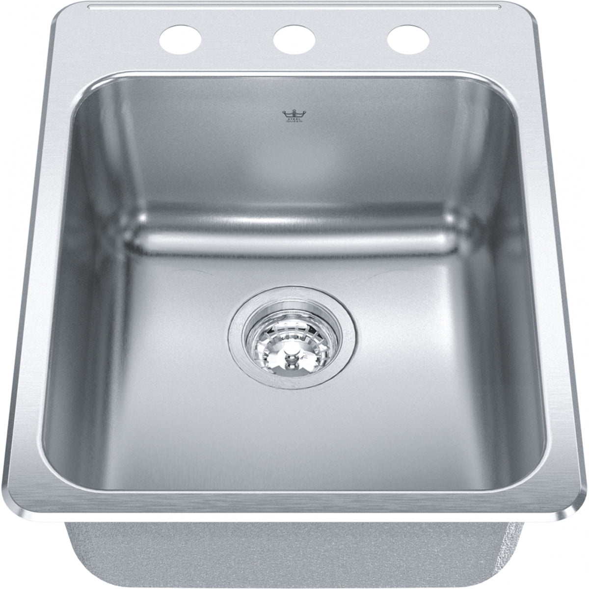 Kindred Steel Queen 17.25" drop-in stainless steel kitchen sink QSLA2217-8-3