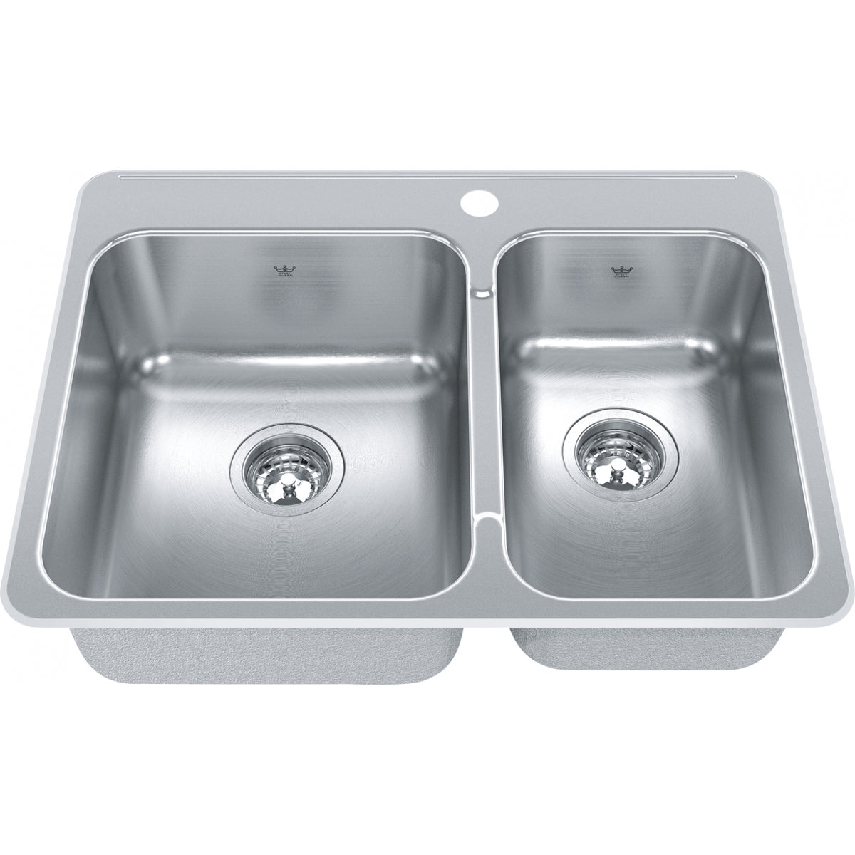 Kindred Steel Queen 27.25" drop-in stainless steel kitchen sink QCLA2027R-8-1