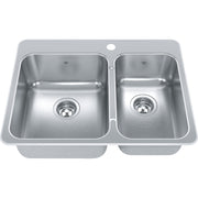 Kindred Steel Queen 27.25" drop-in stainless steel kitchen sink QCLA2027R-8-1