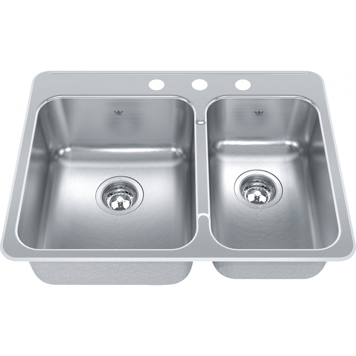 Kindred Steel Queen 27.25" drop-in stainless steel kitchen sink QCLA2027R-8-3