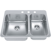 Kindred Steel Queen 27.25" drop-in stainless steel kitchen sink QCLA2027R-8-3