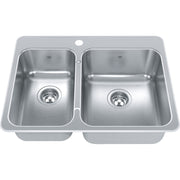 Kindred Steel Queen 27.25" drop-in stainless steel kitchen sink QCLA2027L-8-1