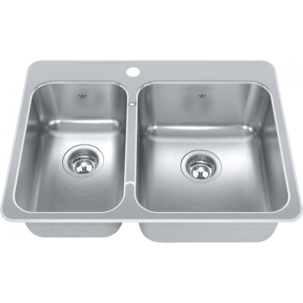 Kindred Steel Queen 27.25" drop-in stainless steel kitchen sink QCLA2027L-8-1