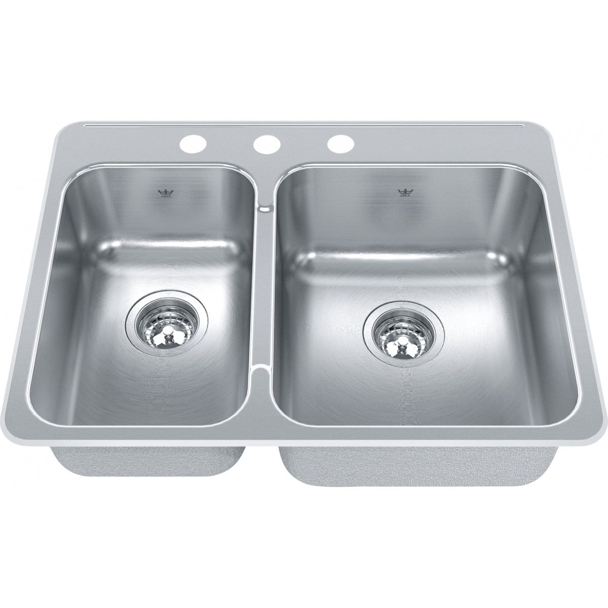 Kindred Steel Queen 27.25" drop-in stainless steel kitchen sink QCLA2027L-8-3