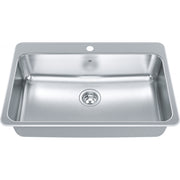 Kindred Steel Queen 31.25" drop-in stainless steel kitchen sink QSLA2031-8-1