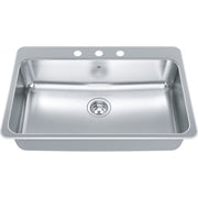 Kindred Steel Queen 31.25" drop-in stainless steel kitchen sink QSLA2031-8-3
