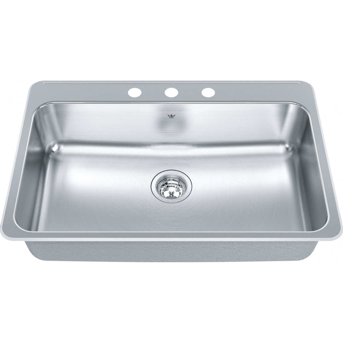 Kindred Steel Queen 31.25" drop-in stainless steel kitchen sink QSLA2031-8-3