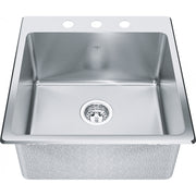 Kindred Steel Queen 20.13" dual mount stainless steel kitchen sink QSLF2020-10-3