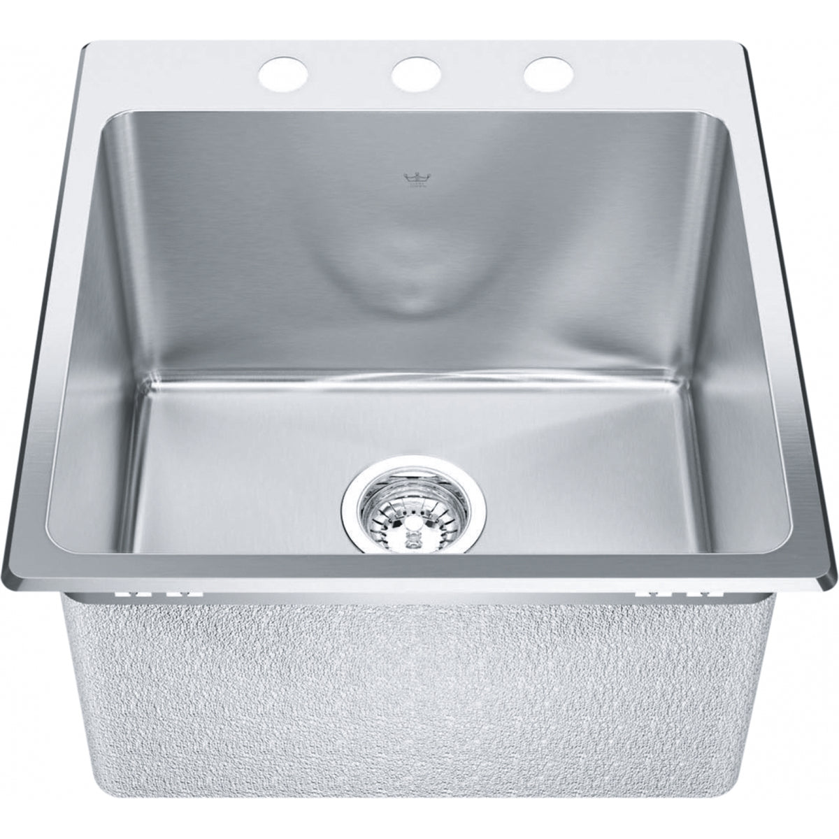 Kindred Steel Queen 20.13" dual mount stainless steel kitchen sink QSLF2020-12-3