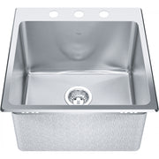 Kindred Steel Queen 20.13" dual mount stainless steel kitchen sink QSLF2020-12-3