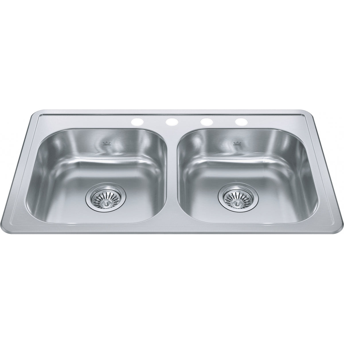Kindred Creemore 32.94" drop-in stainless steel kitchen sink RDLA3319-6-4CB