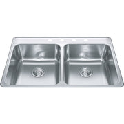 Kindred Creemore 33" drop-in stainless steel kitchen sink CDLA3322-8-4CB