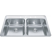 Kindred Creemore 33" drop-in stainless steel kitchen sink FCDLA3322-8-4CB