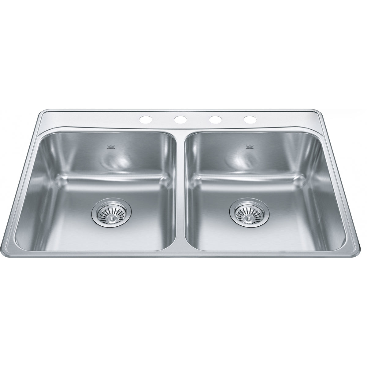 Kindred Creemore 33" drop-in stainless steel kitchen sink FCDLA3322-8-4CB