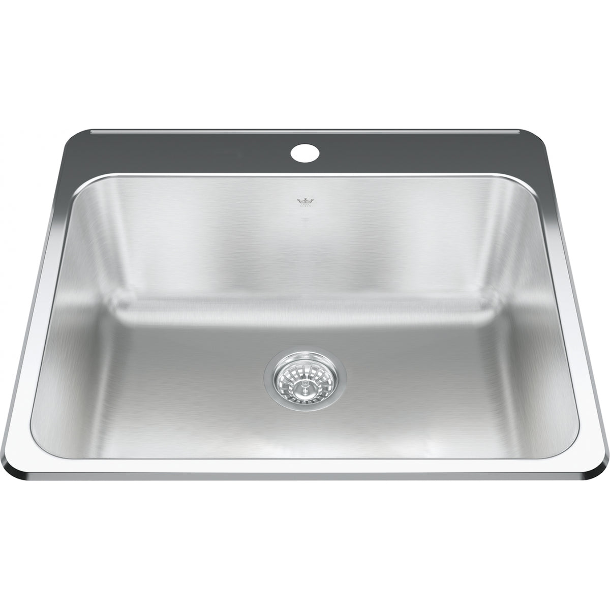 Kindred Steel Queen 25.25" drop-in stainless steel kitchen sink QSLA2225-10-1