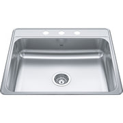 Kindred Creemore 25" drop-in stainless steel kitchen sink CSLA2522-6-3