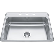 Kindred Creemore 25" drop-in stainless steel kitchen sink CSLA2522-7-3