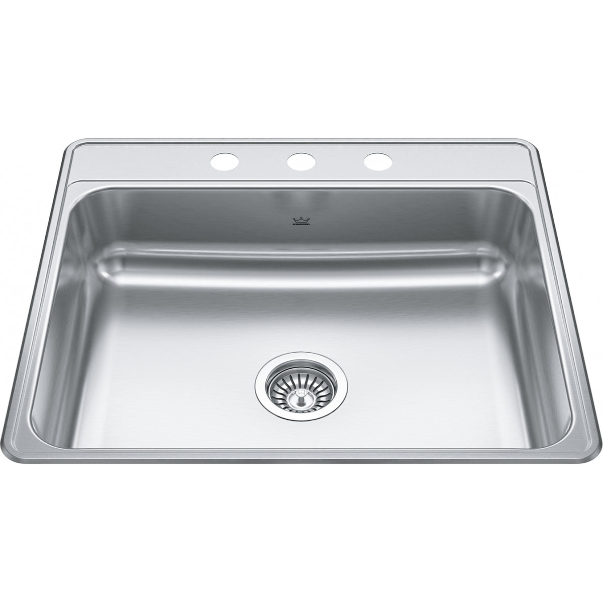 Kindred Creemore 25" drop-in stainless steel kitchen sink CSLA2522-7-3