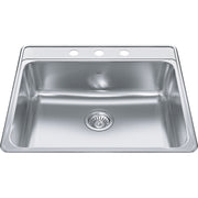 Kindred Creemore 25" drop-in stainless steel kitchen sink CSLA2522-8-3CB