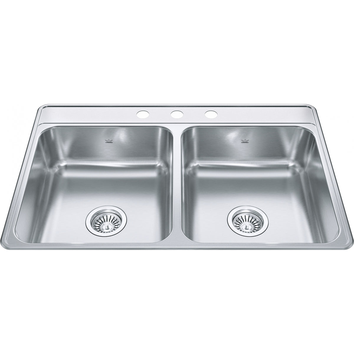 Kindred Creemore 33" drop-in stainless steel kitchen sink CDLA3322-7-3