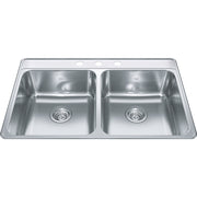 Kindred Creemore 33" drop-in stainless steel kitchen sink CDLA3322-8-3CB