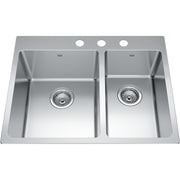 Kindred Brookmore 27" drop-in stainless steel kitchen sink BCL2127R-9-3