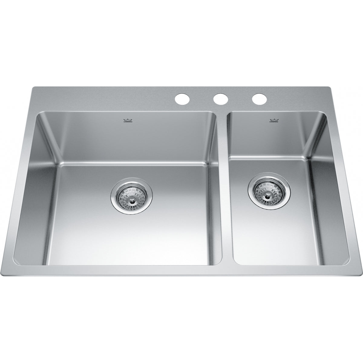 Kindred Brookmore 31" drop-in stainless steel kitchen sink BCL2131R-9-3