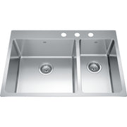 Kindred Brookmore 31" drop-in stainless steel kitchen sink BCL2131R-9-3
