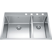 Kindred Brookmore 31" drop-in stainless steel kitchen sink BCL2131R-9-4
