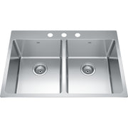 Kindred Brookmore 31" drop-in stainless steel kitchen sink BDL2131-9-3