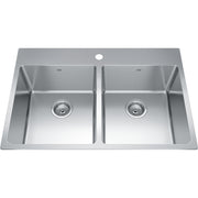 Kindred Brookmore 33" drop-in stainless steel kitchen sink BDL2233-9-1