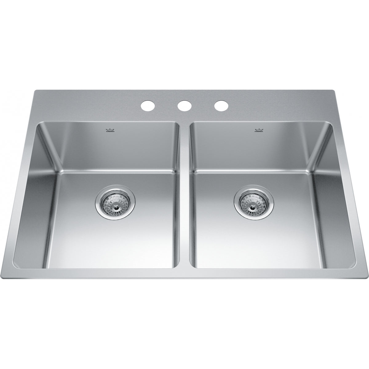 Kindred Brookmore 33" drop-in stainless steel kitchen sink BDL2233-9-3