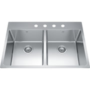 Kindred Brookmore 33" drop-in stainless steel kitchen sink BDL2233-9-4