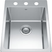 Kindred Brookmore 16" drop-in stainless steel kitchen sink BSL2116-9-3