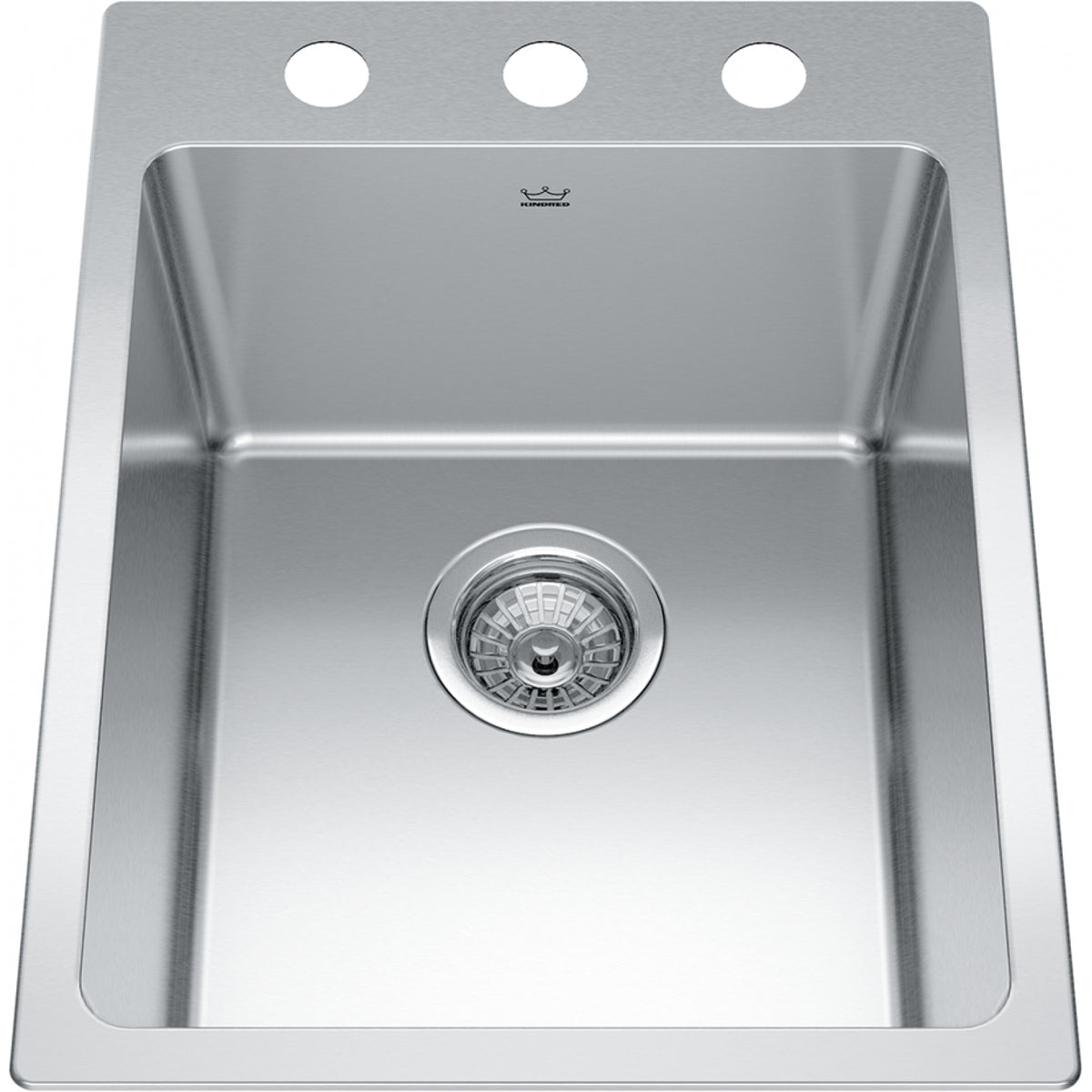 Kindred Brookmore 16" drop-in stainless steel kitchen sink BSL2116-9-3