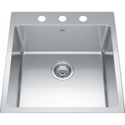 Kindred Brookmore 20" drop-in stainless steel kitchen sink BSL2120-9-3
