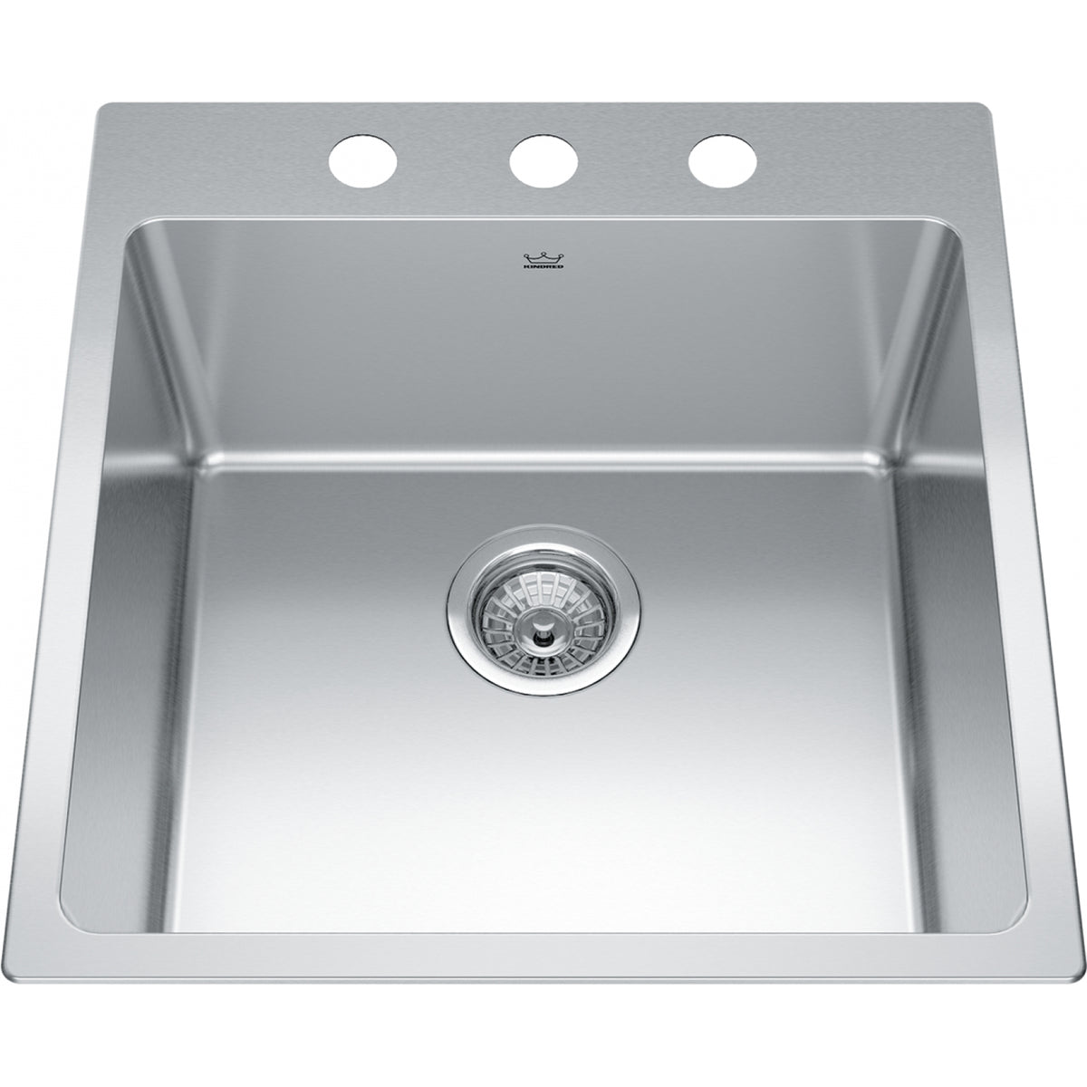 Kindred Brookmore 20" drop-in stainless steel kitchen sink BSL2120-9-3