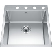 Kindred Brookmore 20" drop-in stainless steel kitchen sink BSL2120-9-4
