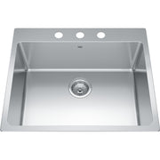 Kindred Brookmore 25" drop-in stainless steel kitchen sink BSL2125-9-3