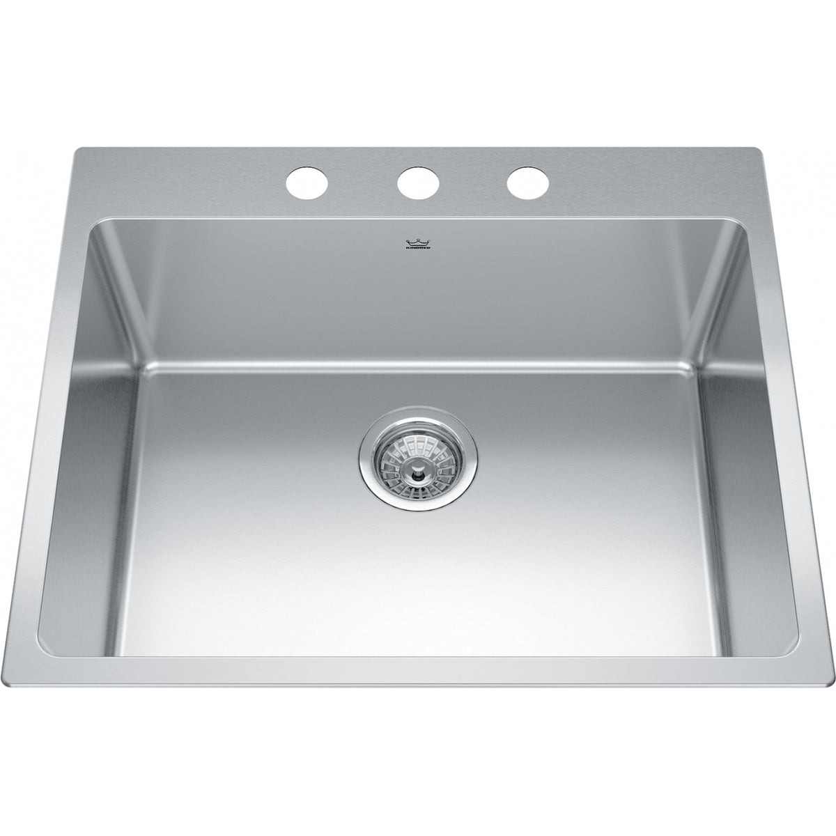 Kindred Brookmore 25" drop-in stainless steel kitchen sink BSL2125-9-3