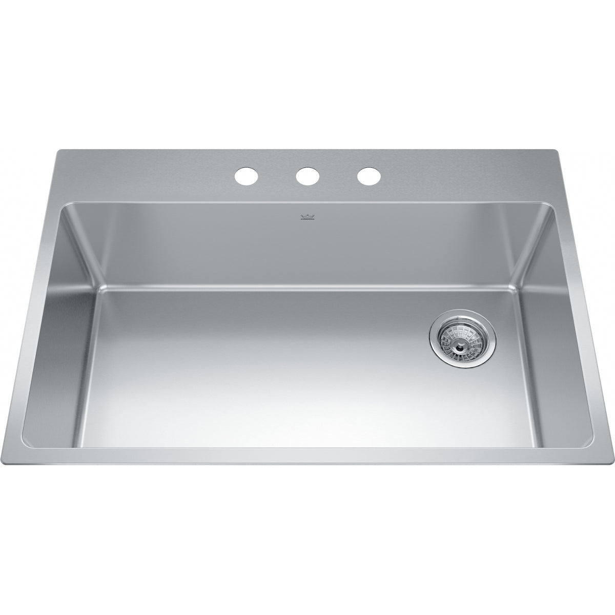 Kindred Brookmore 33" drop-in stainless steel kitchen sink BSL2233-9-3OW