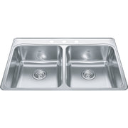 Kindred Creemore 33" drop-in stainless steel kitchen sink FCDLA3322-8-3CB