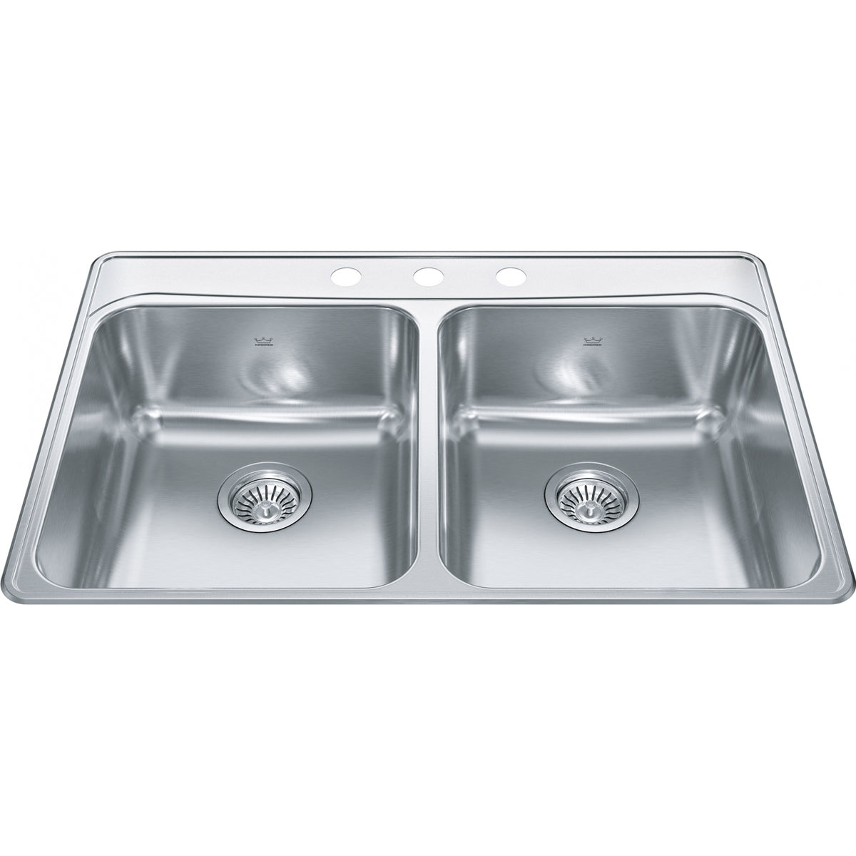 Kindred Creemore 33" drop-in stainless steel kitchen sink FCDLA3322-8-3CB