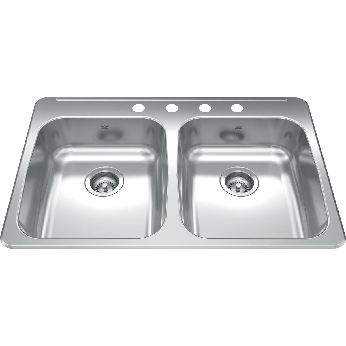 Kindred Reginox 33.38" drop-in stainless steel kitchen sink RDLA3322-55-4
