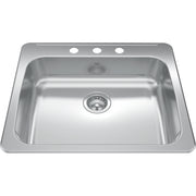 Kindred Reginox 25.62" drop-in stainless steel kitchen sink RSLA2522-55-3